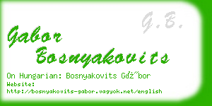 gabor bosnyakovits business card